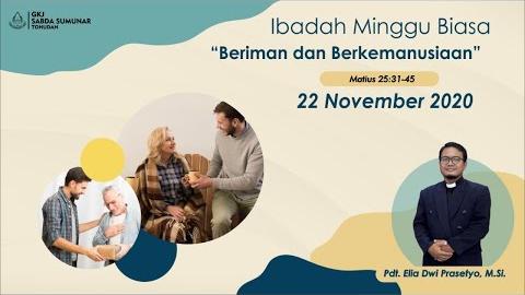 Embedded thumbnail for Ibadah Keluarga Minggu, 22 November 2020